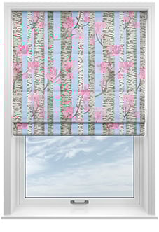 Birch Tree Velvet, Spring Pastels - Motorised Roman Blind